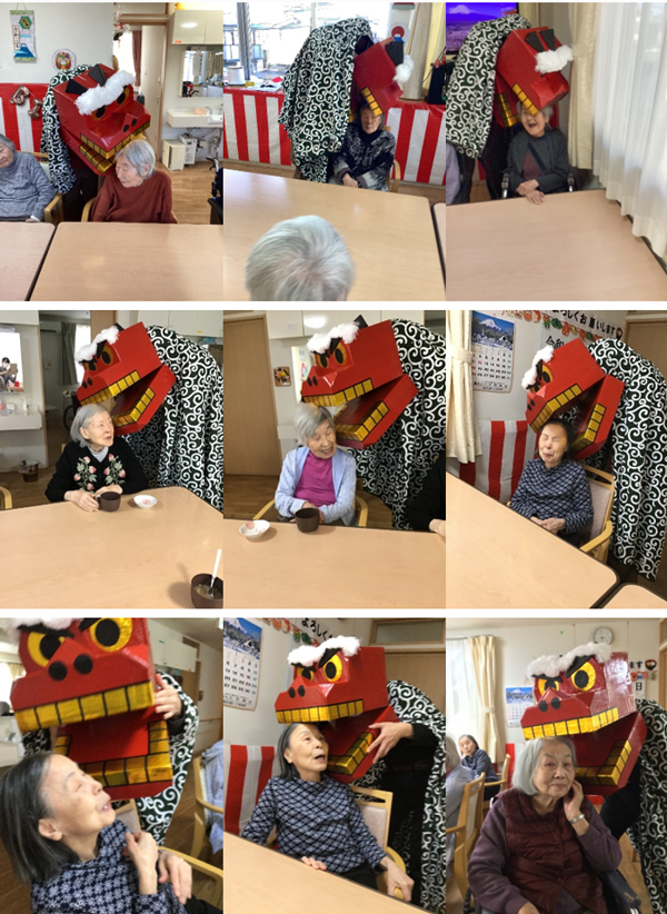 獅子舞と戯れる